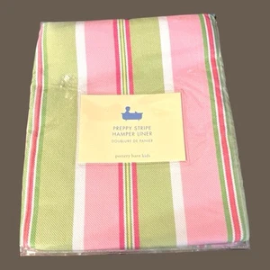 NEU Pottery Barn Kids Preppy Hamper Liner rosa/grün/weiß 100% Baumwolle - Bild 1 von 4