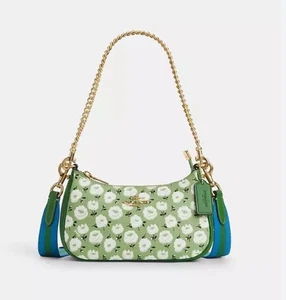 Neu mit Etikett Coach CBG84 Teri Mini-Umhängetasche Blumendruck Canvas & Leder Kelly Mult - Bild 1 von 6