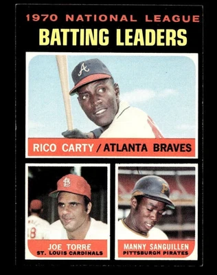 1971 Topps BÉISBOL NL Bateo Ldrs (R.Carty/J.Torre/M.Sanguillen) #62 (Excelente/Nuevo+) Foto 1 de 2