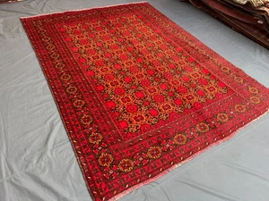 7x9 Vintage Turkmen Bashiri Orientteppich, Handgeknüpft, Geometrisch Nomadenteppich - Bild 1 von 11