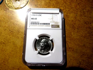 Nice NGC MS65 1955-D Washington Silver Quarter Pedigreed to Stack's & Bowers D13 - Picture 1 of 3