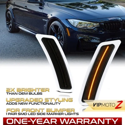 Full LED Smoke Amber Side Marker Lights For 2014-2019 BMW F80 F82 F83 M3 M4 Foto 1 de 4