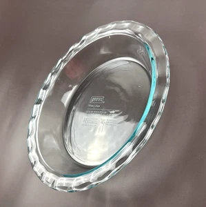 Pyrex C209 Vidrio Transparente 9.5" Plato para Pastel Borde Festoneado Hecho en EE. UU. ~ ENVÍO GRATUITO - Imagen 1 de 6