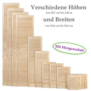 Lamellentür unbehandelt natur offene Lamellentüren Schranktür Kiefernholz - Bild 1 von 40