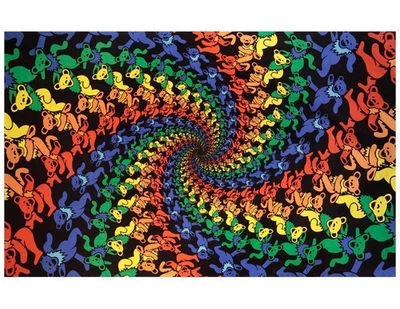 Sunshine Joy Grateful Dead 3D Osos Bailando Espiral Tapiz Mantel Pared A... Foto 1 de 4