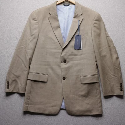 Tommy Hilfiger Blazer Mens 44R Tan Wool Two Button Lined Jacket Sport Coat New - Image 1 of 4