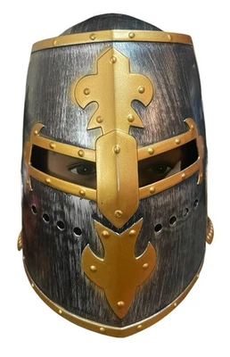 Medieval Crusader Helmet Movable Shield Knight Warrior Soldier Sz 14 & Up NWT - Image 1 of 4
