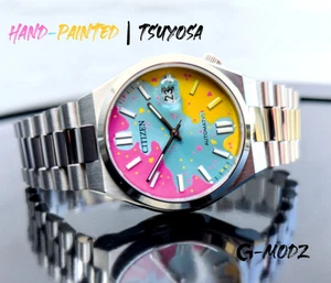 Orologio subacqueo personalizzato su misura Citizen Tsuyosa NJ0151 Candy Mod dipinto a mano | - Foto 1 di 8