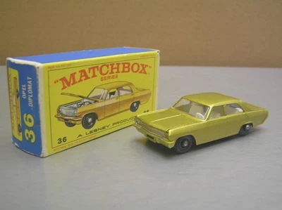 Matchbox Lesney Regular Wheels #36 Opel Diplomat with Shiny Base Mint in Box - Image 1 of 4