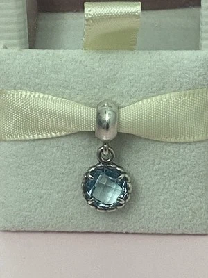 Authentic Pandora Cool Breeze Dangle Bead W/ Blue Topaz #791021BTP - Image 1 of 3