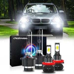 4x D2S & H11 LED HID Headlight Low Beam Fog Light Bulbs For BMW X5 2005 2006 - Picture 1 of 16