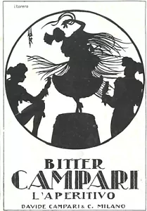 U.Mochi- BITTER CAMPARI- I TORERO danza ballo- Pubblicità originale vintage 1925 - Imagen 1 de 1