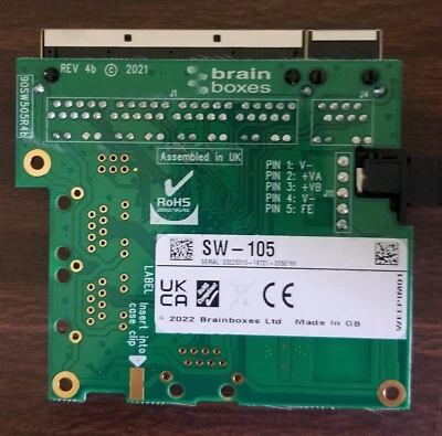 Brainboxes SW-105 Embedded 5-Port Ethernet Switch -40F Temperature Range - Image 1 of 2
