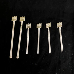 #6323 United Airlines Jet Mainliner 5" Swizzle Sticks and 4" Houvr Deur Forks Un - Picture 1 of 5
