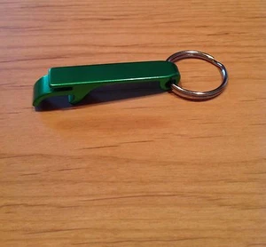 Qty 1- Key Chain Bottle and Can Opener - Color: GREEN Aluminum - Picture 1 of 3