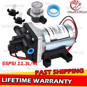 12V RV Water Pump Self-Priming Diaphragm Water Pump with Pressure Switch Filter - Picture 1 of 13