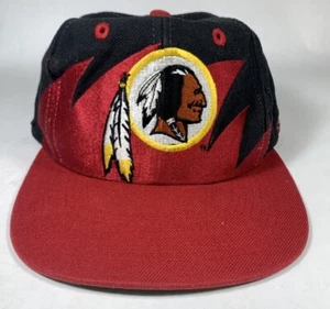 Vtg Washington Redskins Logo Athletic Sharktooth Snapback Hat Black Rare!! - Picture 1 of 12
