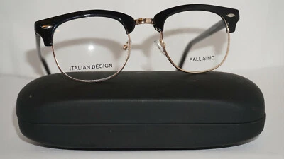 High Quality Vintage Eyeglasses Black Gold B8012 48 21 140 - Image 1 of 4