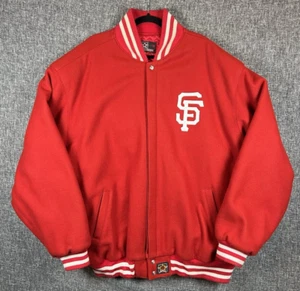 San Francisco SF Giants Bomber Jacket Mens 5XL JH Designs 80% Wool 20% Nylon - Picture 1 of 24