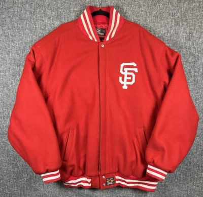 San Francisco SF Giants Bomber Jacket Mens 5XL JH Designs 80% Wool 20% Nylon - Image 1 of 4