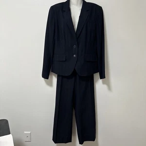 Worthington Damen 2 Teiler Hosenanzug Jacke Gr. 16 Hosen Gr. 12 Nadelstreifen dunkelblau - Bild 1 von 21
