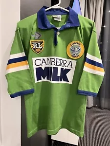 CANBERRA RAIDERS 1995 MILK VINTAGE PEERLESS SHIRT JERSEY SMALL (M) - Picture 1 of 6