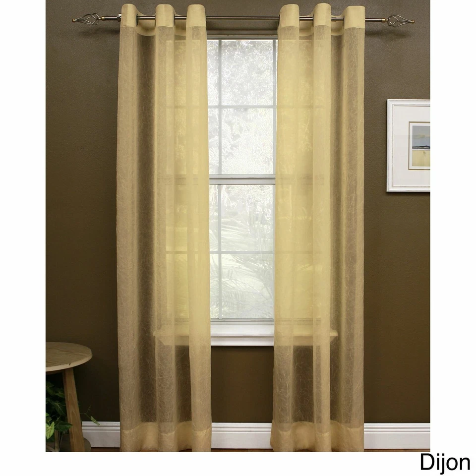 Miller Curtains Sheer Preston Grommet 48" x 108" Window Curtain Panel - Dijon - Imagem 1 de 1