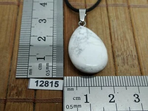 Pendentif HOWLITE + cordon reglable mineraux pierre semi precieuse bijou reiki - Imagen 1 de 2