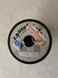 100' Reel Consolidated Wire 18GA Stranded Hookup Wire, Yellow Insulated, 300v - Picture 1 of 2