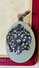 Faberge Gold DIAMOND Nephrite jade egg pendant