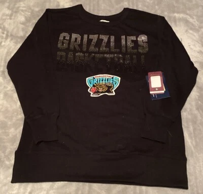 Vancouver Grizzlies Sweatshirt Womens S GIII 4her Black Hardwood Classics NWT - Image 1 of 4