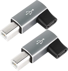 Adattatore 90 gradi USB C a MIDI tipo C femmina a USB B maschio stampante angolo retto - Foto 1 di 12