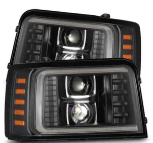 AlphaRex 880269 Alpha-BK NOVA LED Headlights For 92-96 Ford F-150/250/350 Bronco - Picture 1 of 5