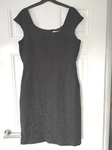 L.K. Bennett Black Lace Overlay Pencil Occasion Dress Size 14 - Picture 1 of 6