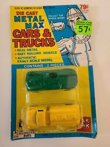 Vintage Antique Jak Pak Metal Max 2 Pack Die Cast Toy Car Truck in Package