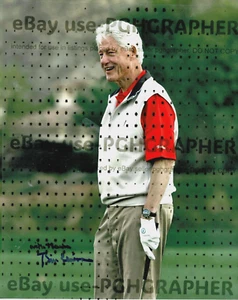 BILL CLINTON FIRMATO AUTOGRAFO 'GOLFING' 8x10 - J.S.A Lettera di Autenticità - Foto 1 di 3