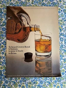 Seagram’s Crown Royal 1970 Print Ad “To Hoard Crown Is Human” - Picture 1 of 7