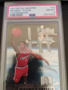 1997 METAL UNIVERSE CHAMP #75 MAURICE "TRACTOR" TAYLOR ROOKIE RC PSA 8 - Picture 1 of 2