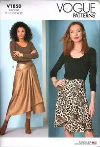 Vogue V1850 Misses 16 to 24 Asymmetrical Wrap Skirt Uncut Sewing Pattern - Picture 1 of 2