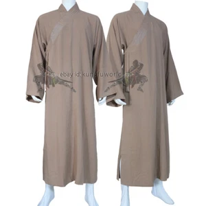 Buddhist Robe Shaolin Monk Dress Kung fu Suit Meditation Uniform 25 Colors - Picture 1 of 8