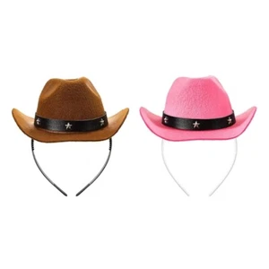 Mini Cowboy Hat Headband Musical Festival Adult Head Accessories Party Headgear - Picture 1 of 10