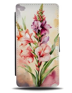 Estuche Cartera Abatible Flores Gladiolo Gladiolos Floral Flor Pétalos Rosa DK80 - Imagen 1 de 3