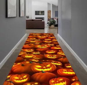 Halloween, Halloween Teppich, Halloween Läufer Teppich, Halloween langer Teppich, Kürbis Teppich - Bild 1 von 10