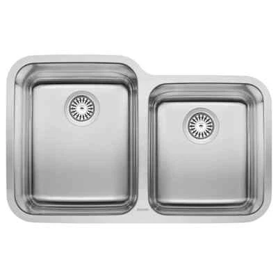 Fregadero de cocina doble de 32,37" x 20,5" Blanco Stellar 441023 calibre 18 Foto 1 de 2
