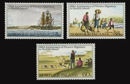 Norfolk Island 1981 MNH 3v, Pitcairn Migration, Ships  - Image 1 of 1