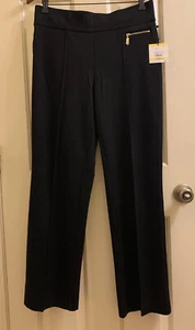 Anne Klein Straight Wide Leg Career Pants Blk Size M New with Tags - Picture 1 of 10