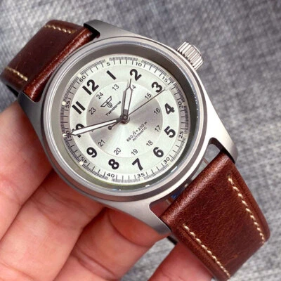 Reloj automático 36 mm titanio cristal zafiro 20 ATM buceo NH35A PT5000 esfera Sunburst Foto 1 de 4