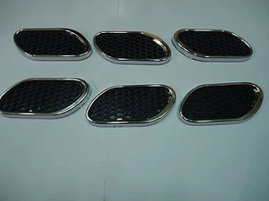 CAR HOOD SIDE FENDER BUMPER DECORATION CHROME BLACK X 6 PIECES - Picture 1 of 6