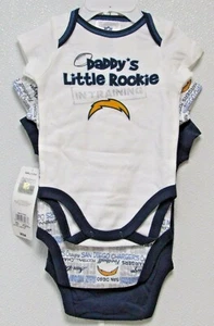NFL San Diego Chargers Daddy's Little Rookie Set of 3 Bodysuits Gerber size 18 M - Picture 1 of 5