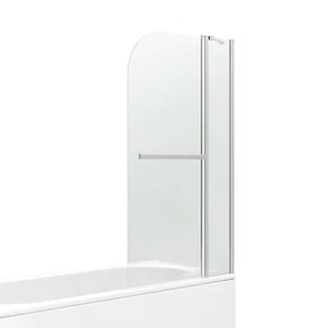 Shower Screen Over Bath Door Pivot Glass Chrome Towel Rail 180° 1000mm Panel - Picture 1 of 14
